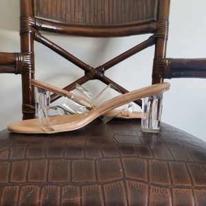 Clear heel sandals